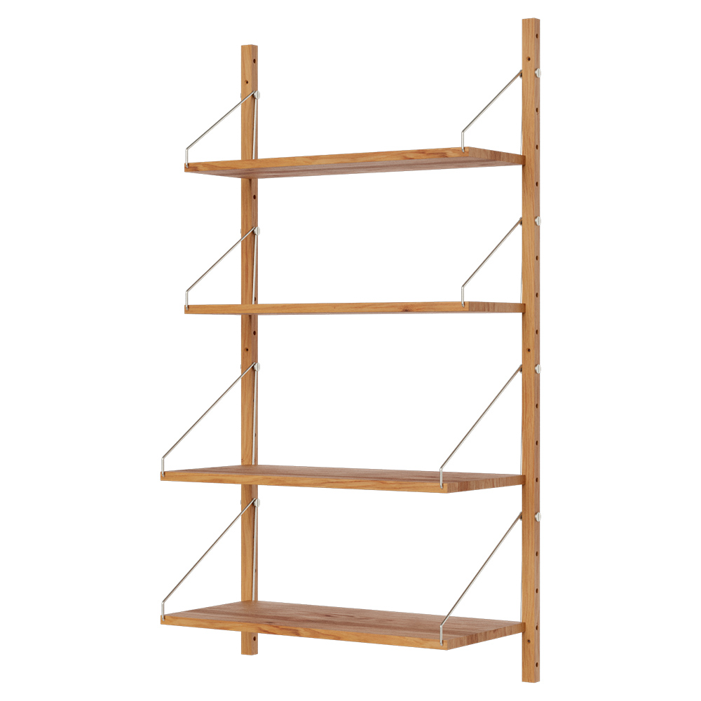 Shelf Library Single Section - 25"W x 45.2"H, Natural Oak