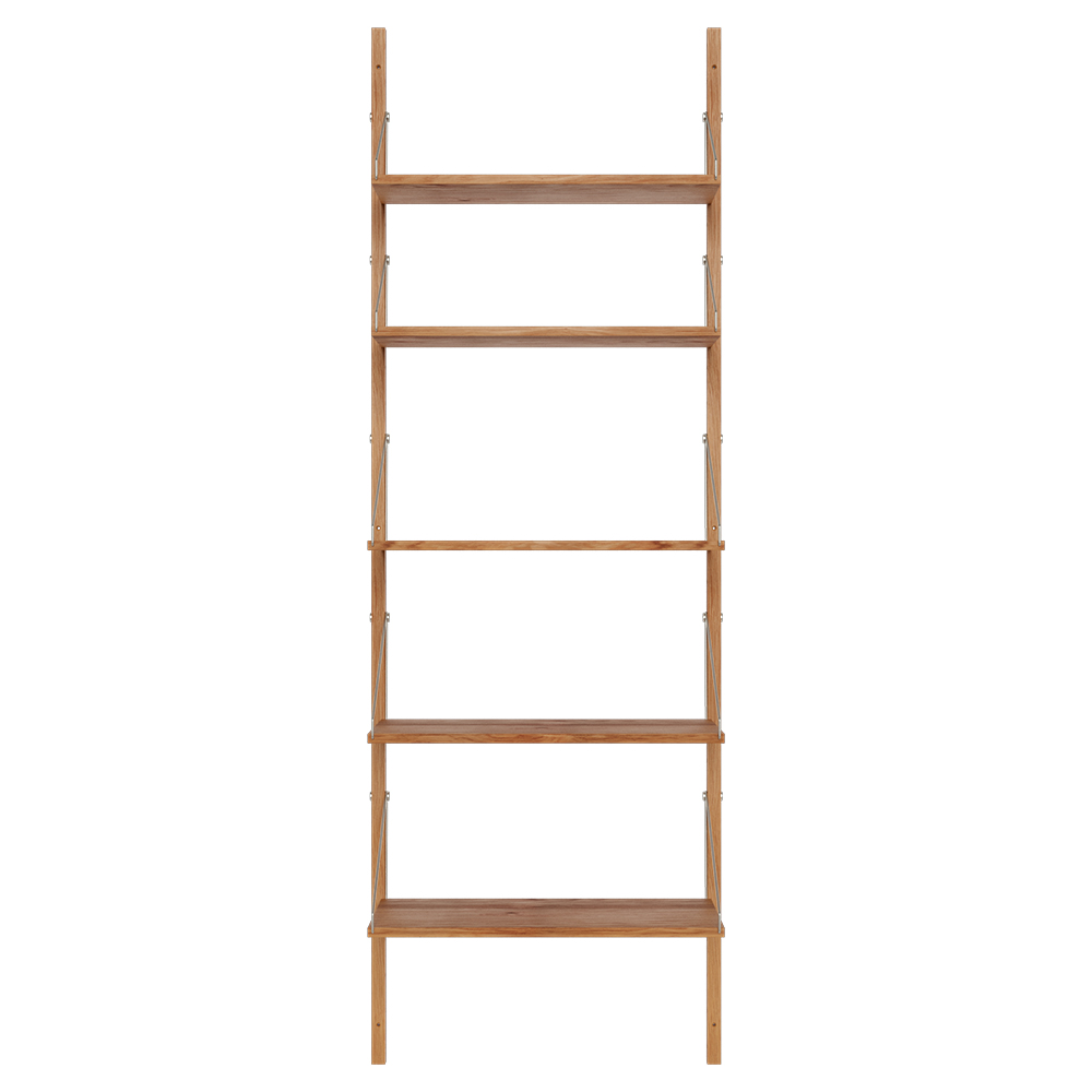 Shelf Library Single Section - 25"W x 72.91"H, Natural Oak