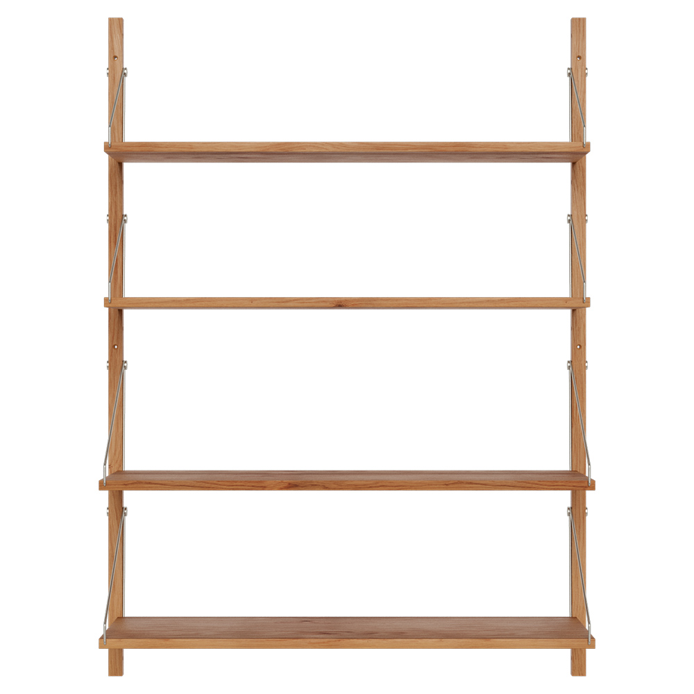 Shelf Library Single Section - 32.87"W x 45.2"H, Natural Oak
