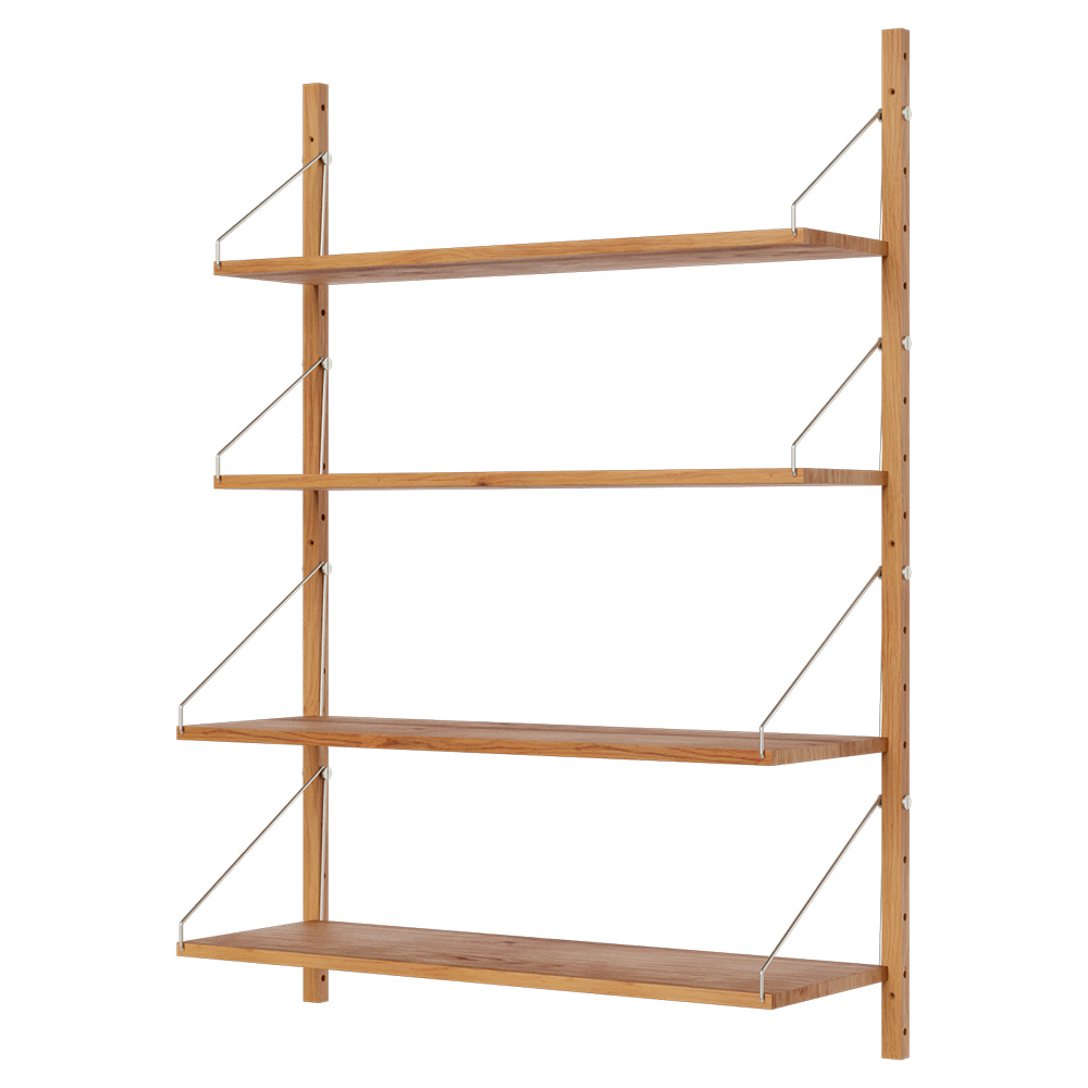 Shelf Library Single Section - 32.87"W x 45.2"H, Natural Oak