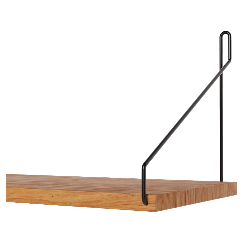 Single Shelf - Natural Oak, Black