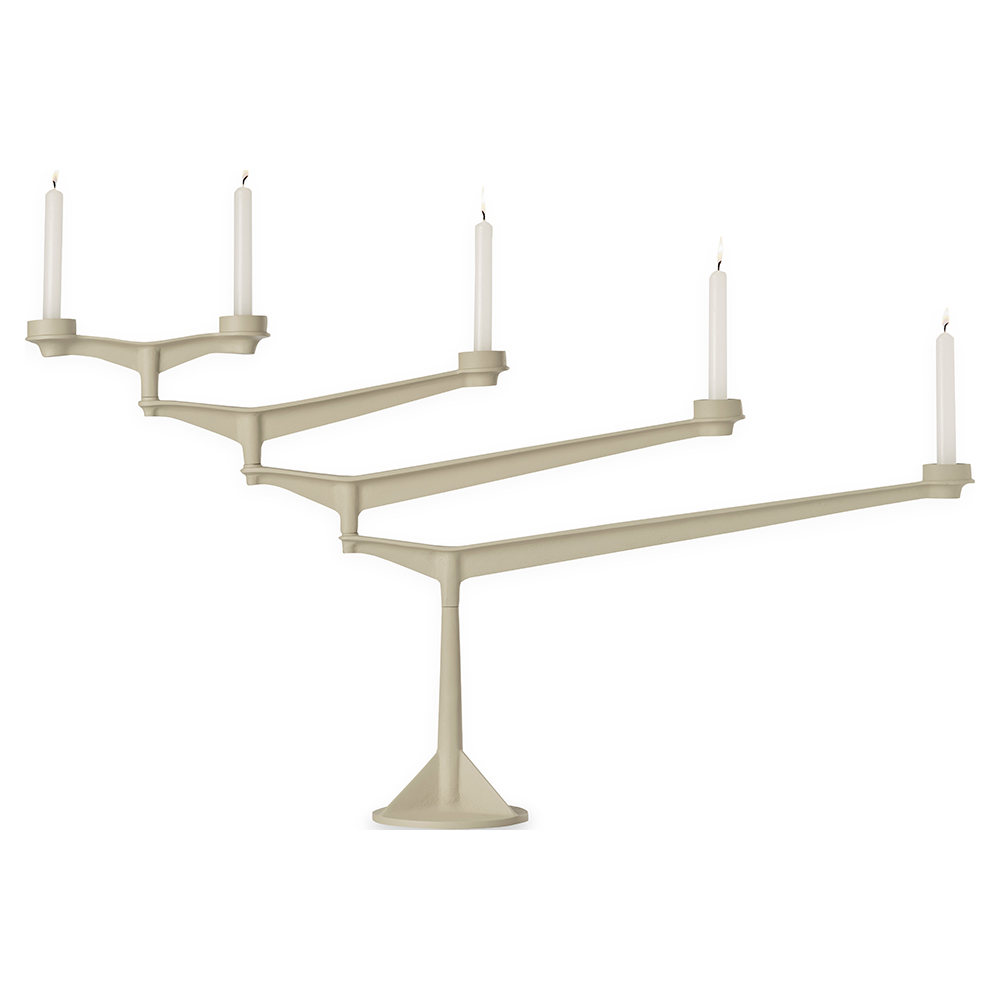 Spin Large Candelabra - Putty