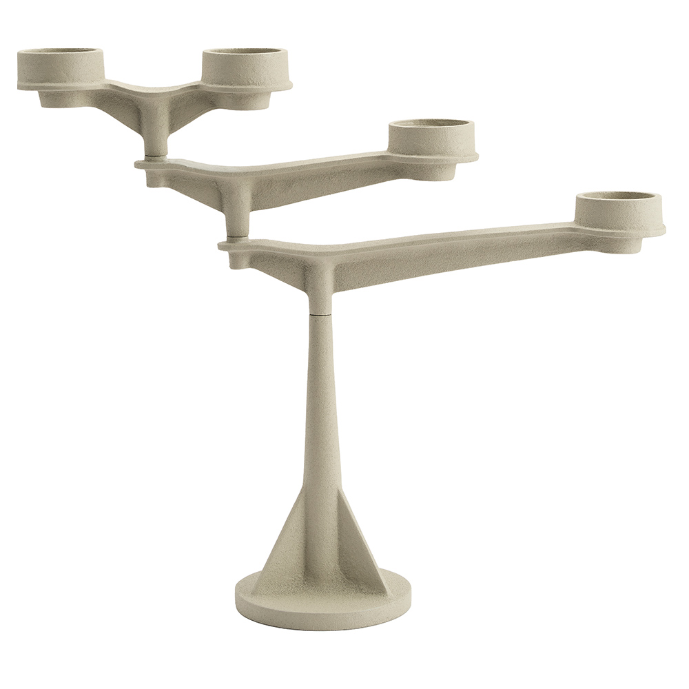 Spin Mini Candelabra - Putty