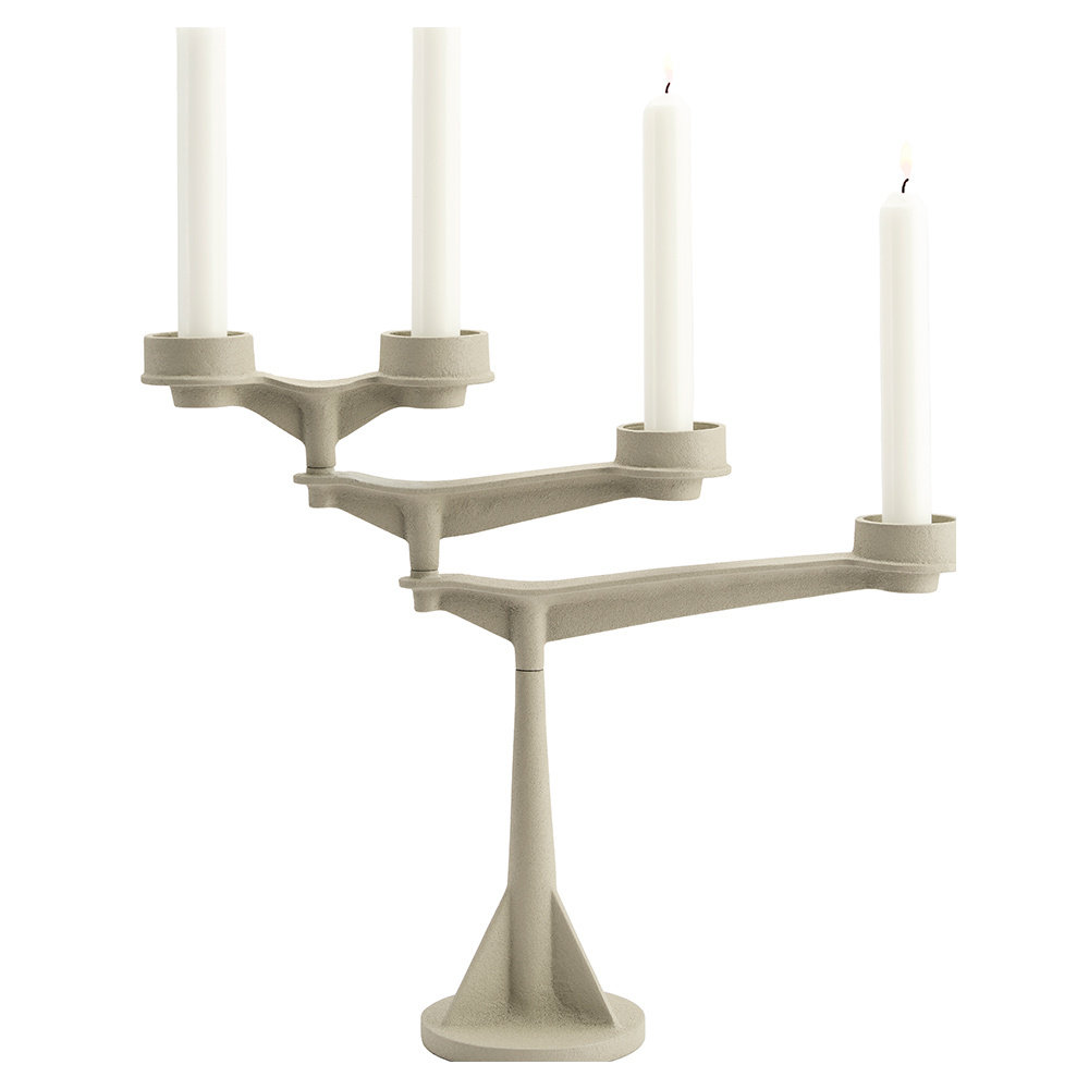 Spin Mini Candelabra - Putty