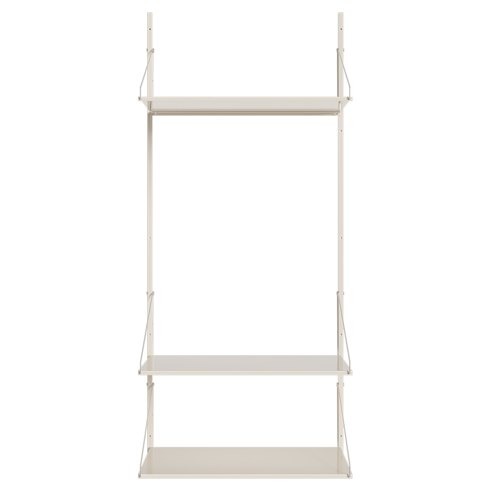 Shelf Library Hanger Section - 32.48"W x 72.91"H, Warm White Steel