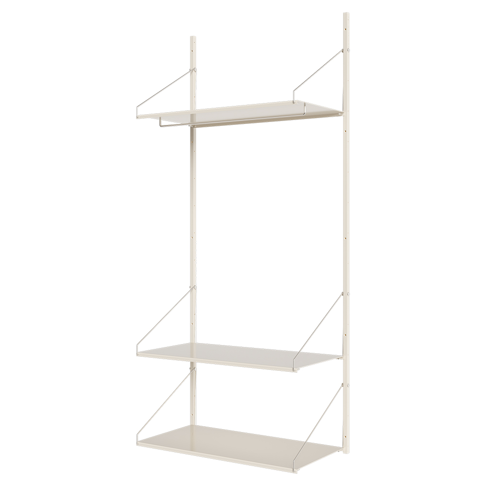 Shelf Library Hanger Section - 32.48"W x 72.91"H, Warm White Steel