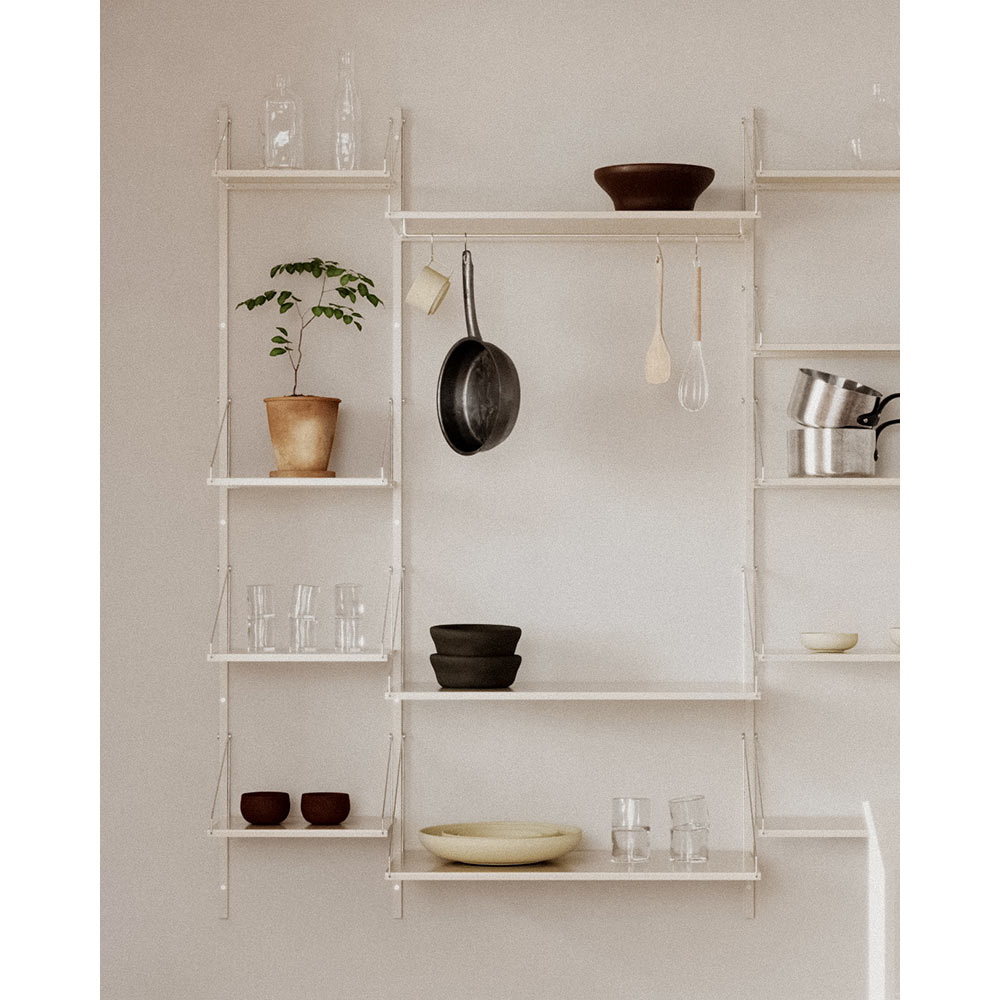 Shelf Library Hanger Section - 32.48"W x 72.91"H, Warm White Steel