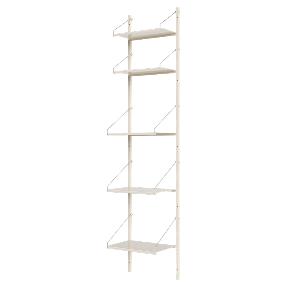 Shelf Library Single Section - 17.12"W x 72.91"H, Warm White Steel