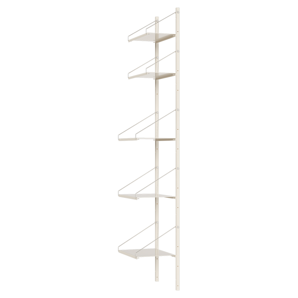 Shelf Library Single Section - 17.12"W x 72.91"H, Warm White Steel