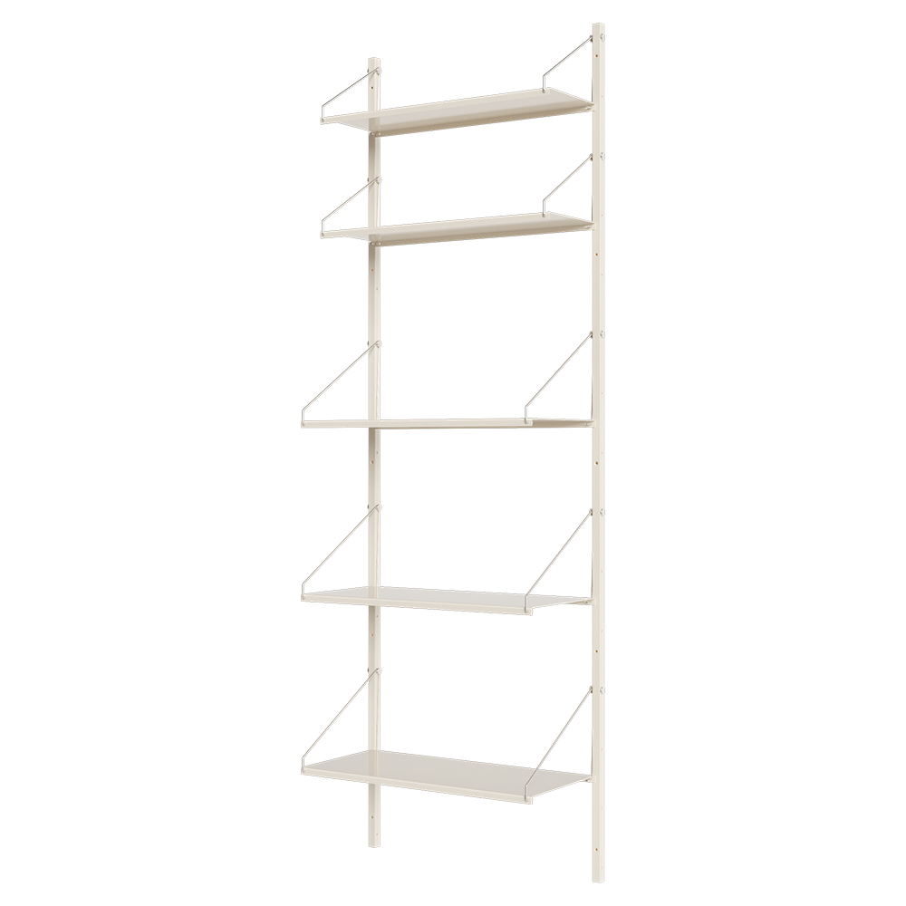 Shelf Library Single Section - 24.61"W x 72.91"H, Warm White Steel