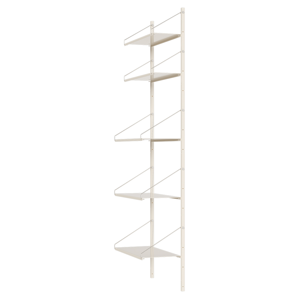 Shelf Library Single Section - 24.61"W x 72.91"H, Warm White Steel