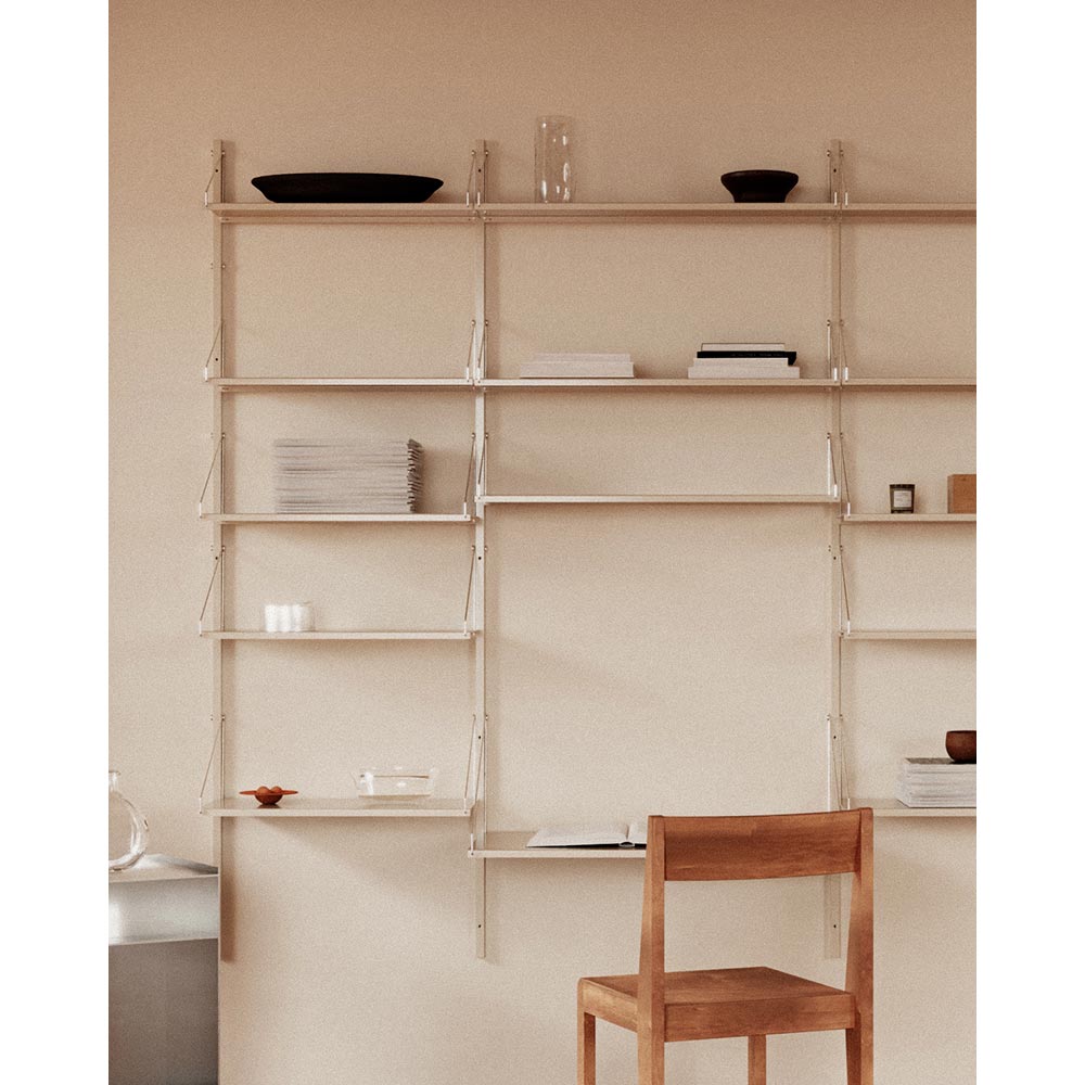Shelf Library Single Section - 24.61"W x 72.91"H, Warm White Steel