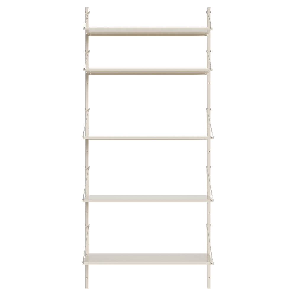 Shelf Library Single Section - 32.48"W x 72.91"H, Warm White Steel