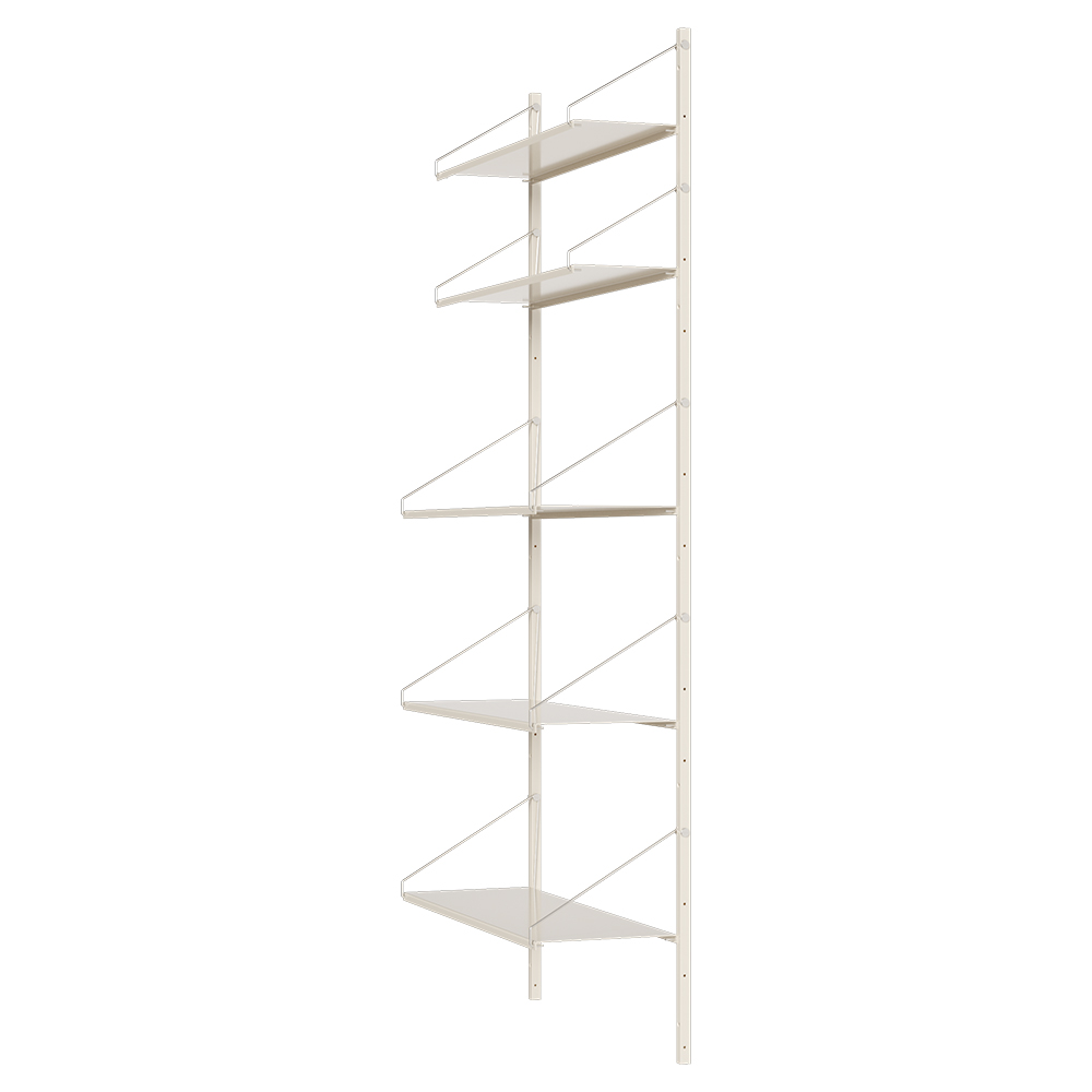 Shelf Library Single Section - 32.48"W x 72.91"H, Warm White Steel